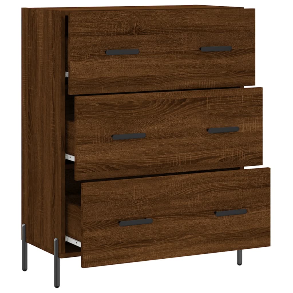 Buffet chêne marron 69,5x34x90 cm bois d'ingénierie - XIOS
