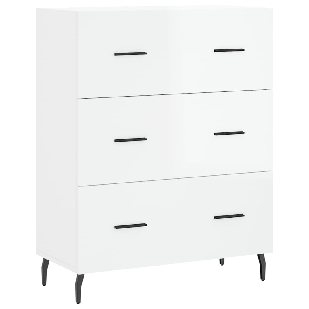 Buffet Blanc brillant 69,5x34x90 cm Bois d'ingénierie - XIOS