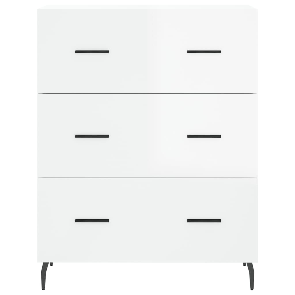 Buffet Blanc brillant 69,5x34x90 cm Bois d'ingénierie - XIOS