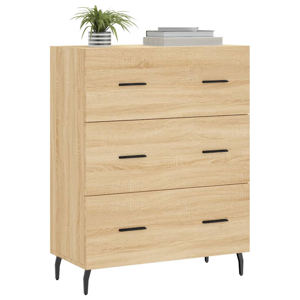 Buffet chêne sonoma 69,5x34x90 cm bois d'ingénierie - XIOS