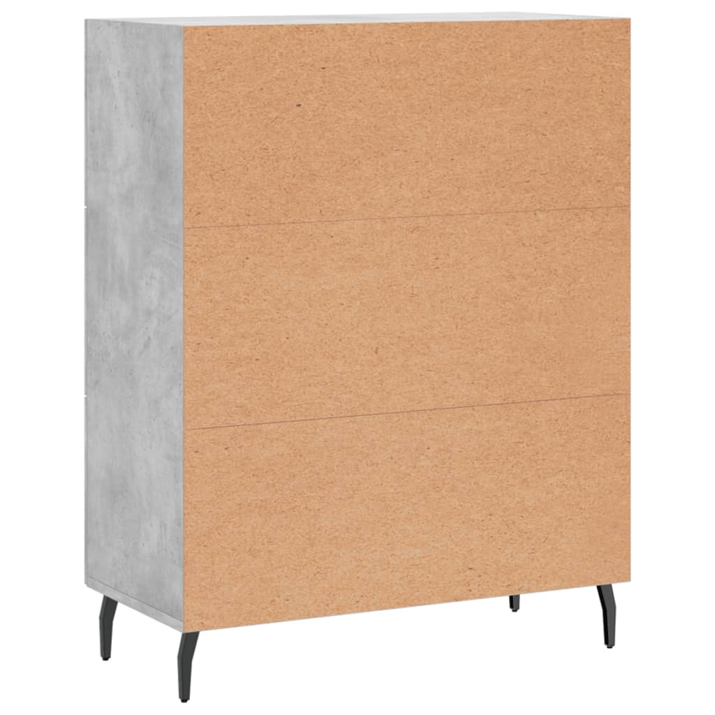 Buffet gris béton 69,5x34x90 cm bois d'ingénierie
