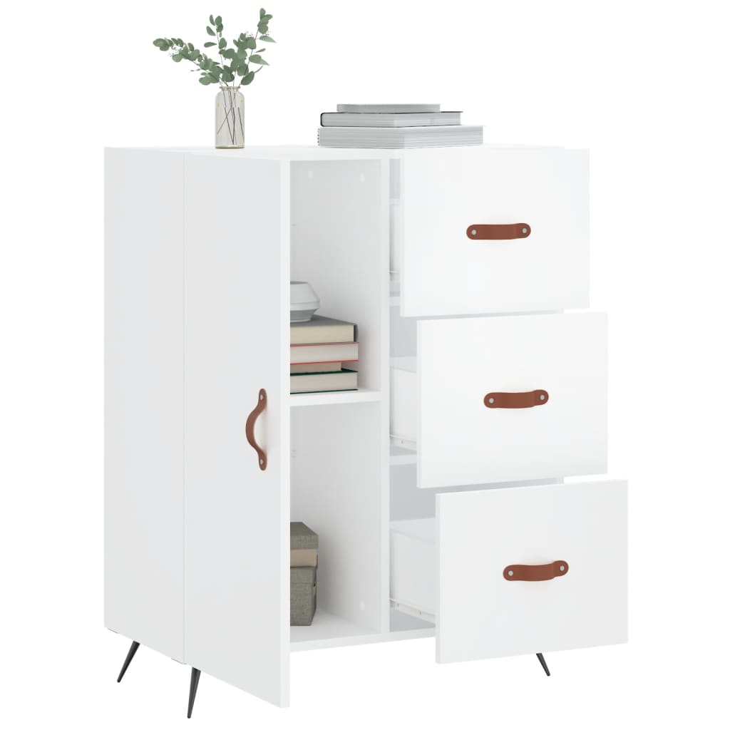 Buffet Blanc brillant 69,5x34x90 cm Bois d'ingénierie - XIOS