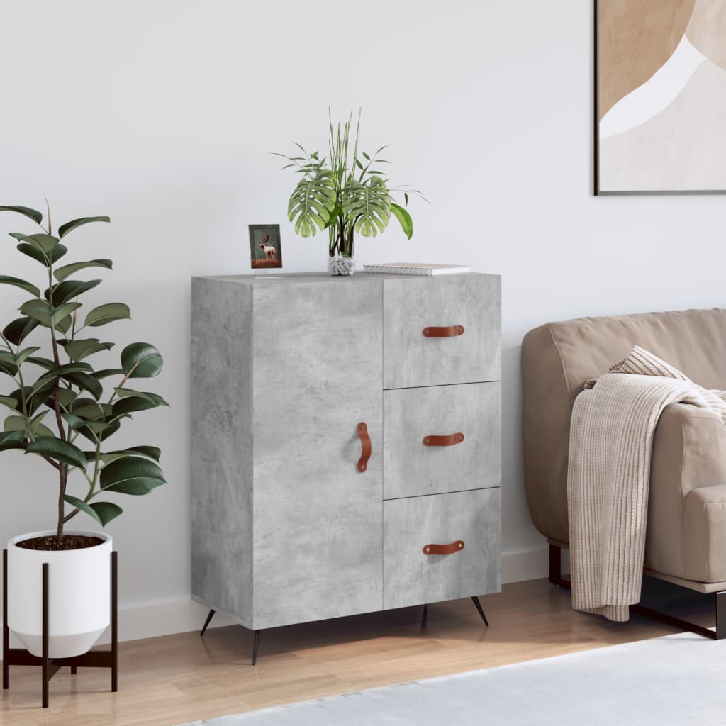 Buffet gris béton 69,5x34x90 cm bois d'ingénierie - XIOS