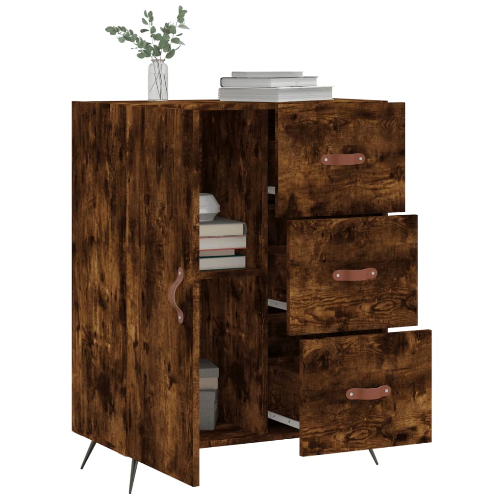Buffet chêne fumé 69,5x34x90 cm bois d'ingénierie - XIOS