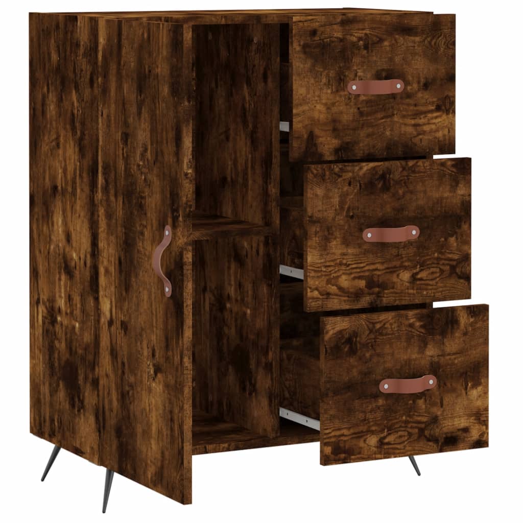 Buffet chêne fumé 69,5x34x90 cm bois d'ingénierie - XIOS
