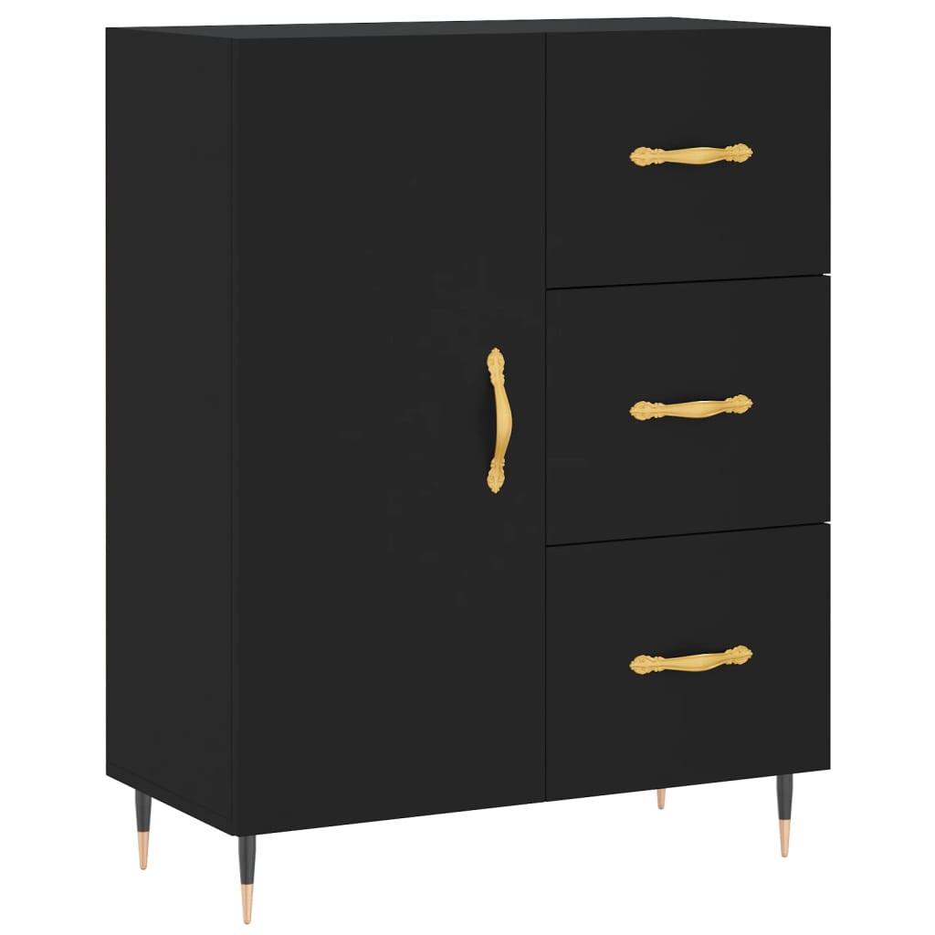 Buffet noir 69,5x34x90 cm bois d'ingénierie - XIOS