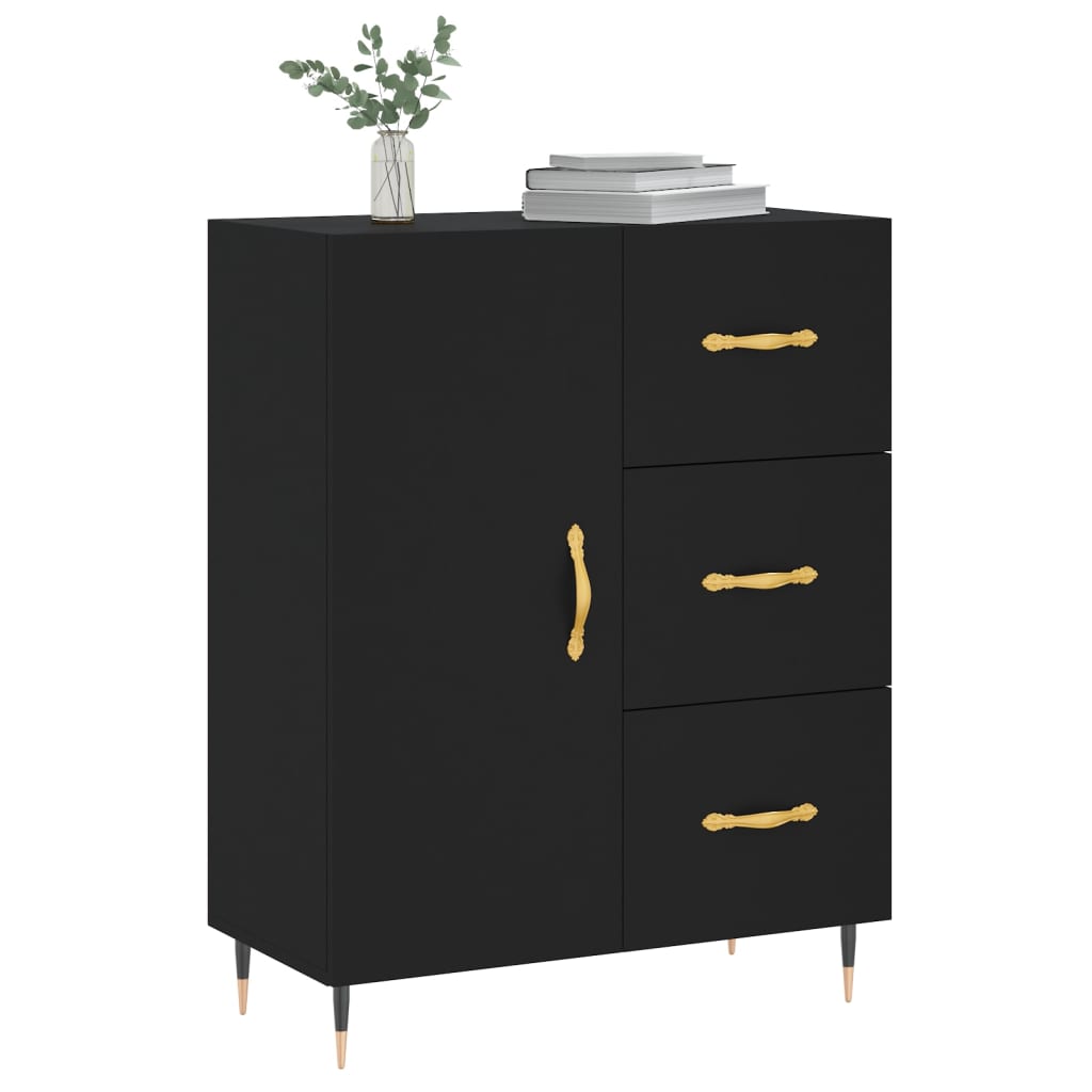 Buffet noir 69,5x34x90 cm bois d'ingénierie - XIOS