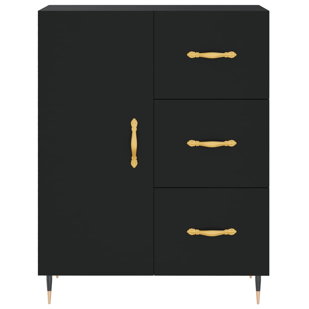 Buffet noir 69,5x34x90 cm bois d'ingénierie - XIOS