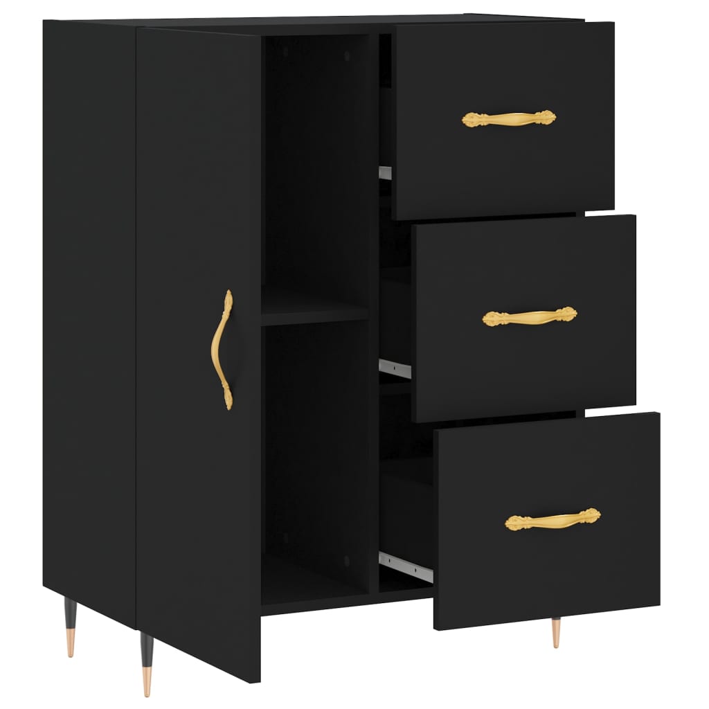Buffet noir 69,5x34x90 cm bois d'ingénierie - XIOS