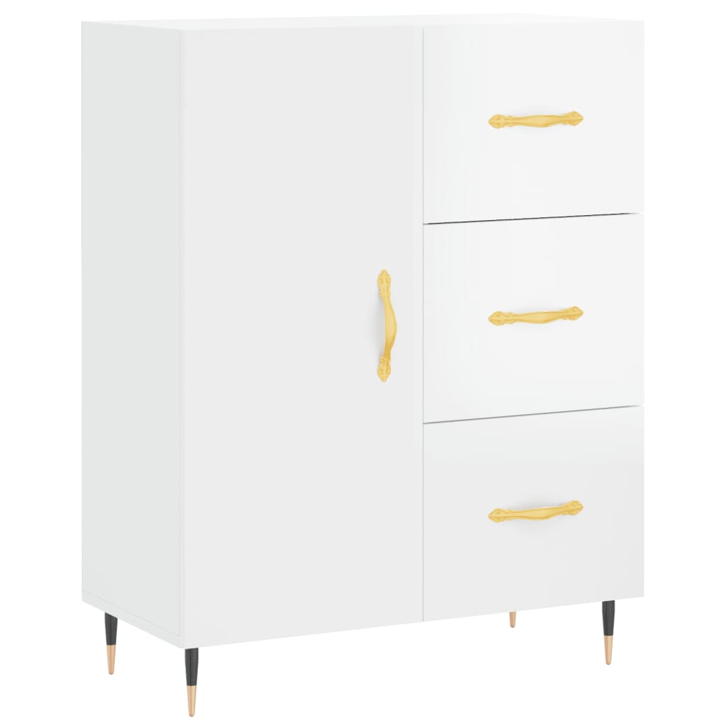 Buffet Blanc brillant 69,5x34x90 cm Bois d'ingénierie - XIOS