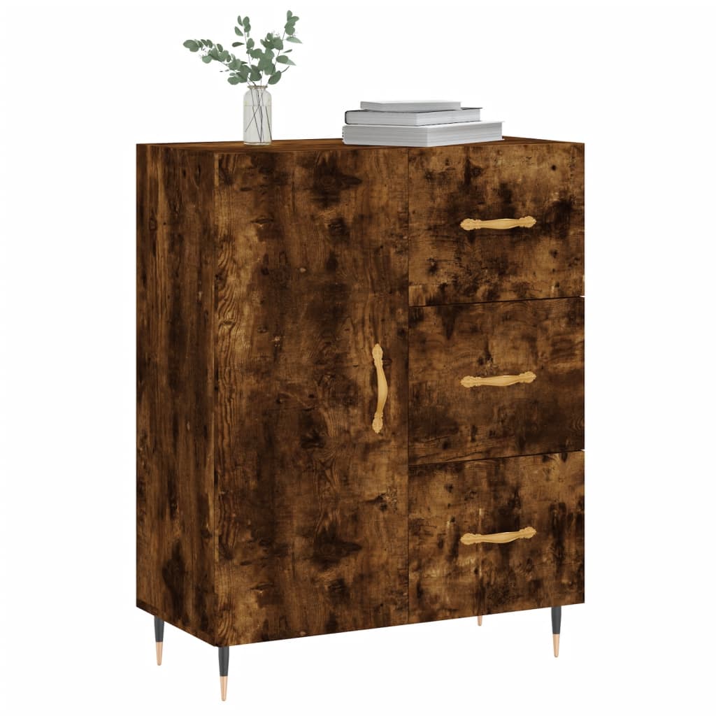 Buffet chêne fumé 69,5x34x90 cm bois d'ingénierie - XIOS