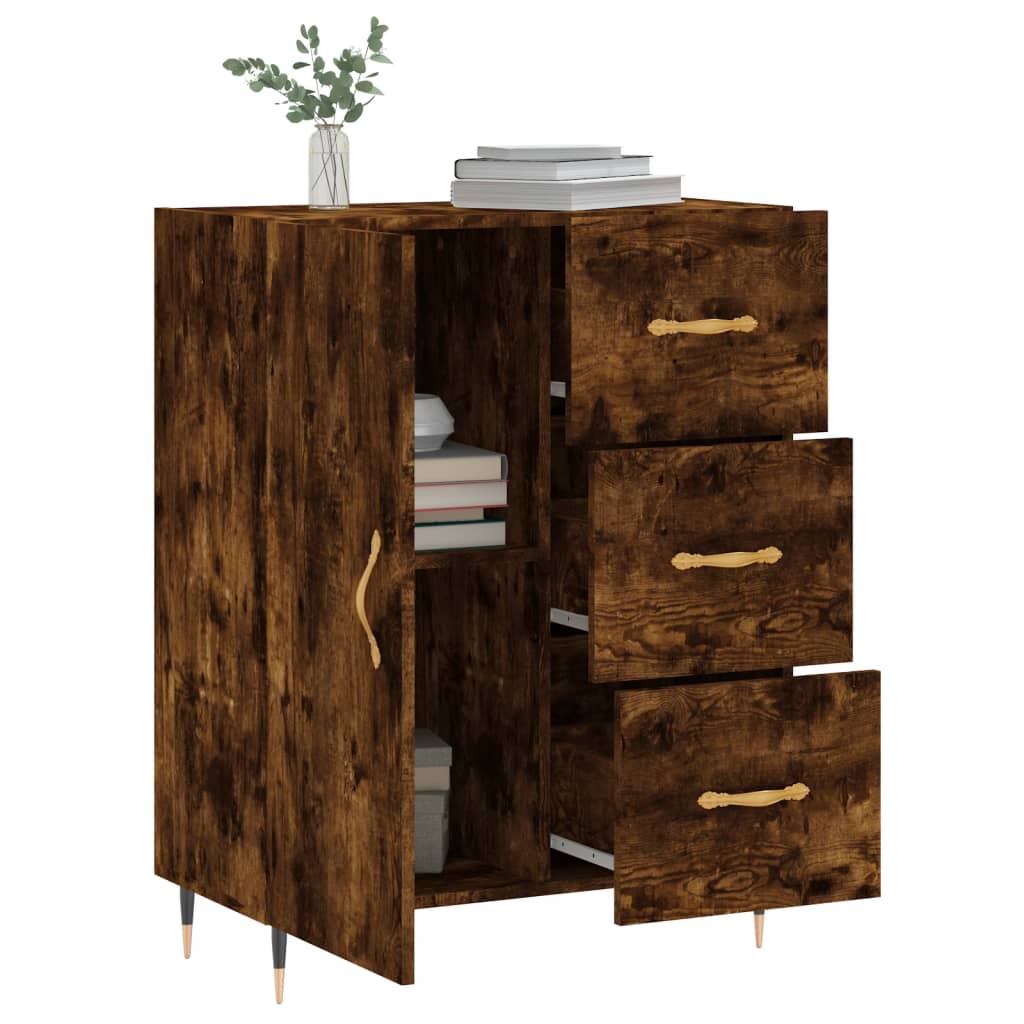 Buffet chêne fumé 69,5x34x90 cm bois d'ingénierie - XIOS