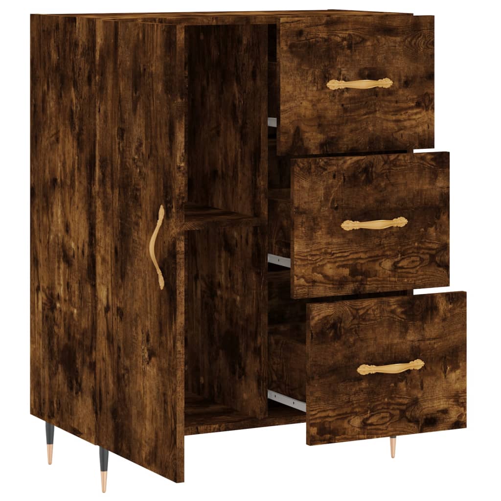 Buffet chêne fumé 69,5x34x90 cm bois d'ingénierie - XIOS