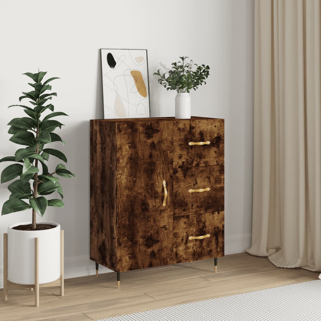 Buffet chêne fumé 69,5x34x90 cm bois d'ingénierie - XIOS