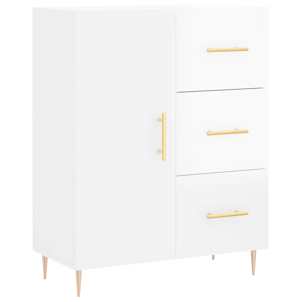 Buffet Blanc brillant 69,5x34x90 cm Bois d'ingénierie - XIOS