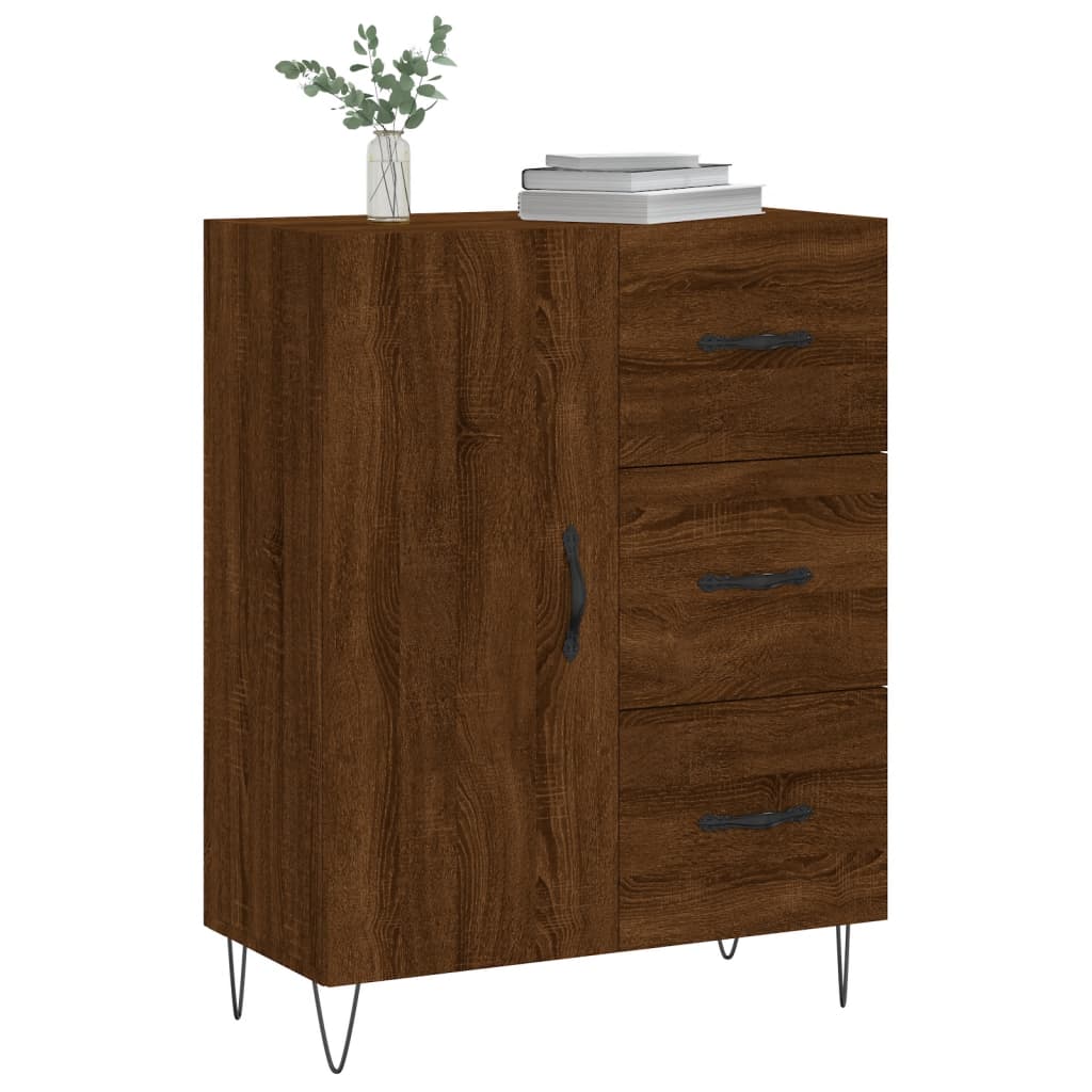 Buffet chêne marron 69,5x34x90 cm bois d'ingénierie - XIOS