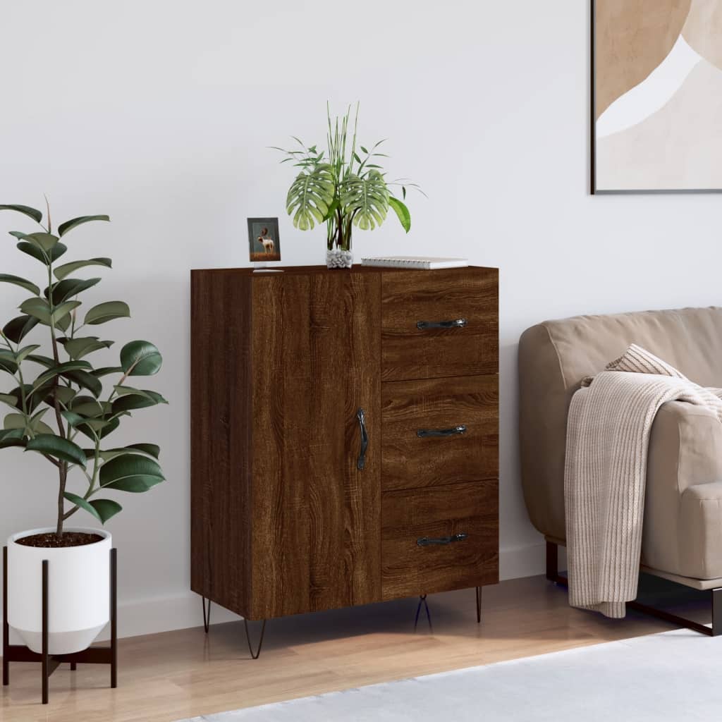 Buffet chêne marron 69,5x34x90 cm bois d'ingénierie - XIOS