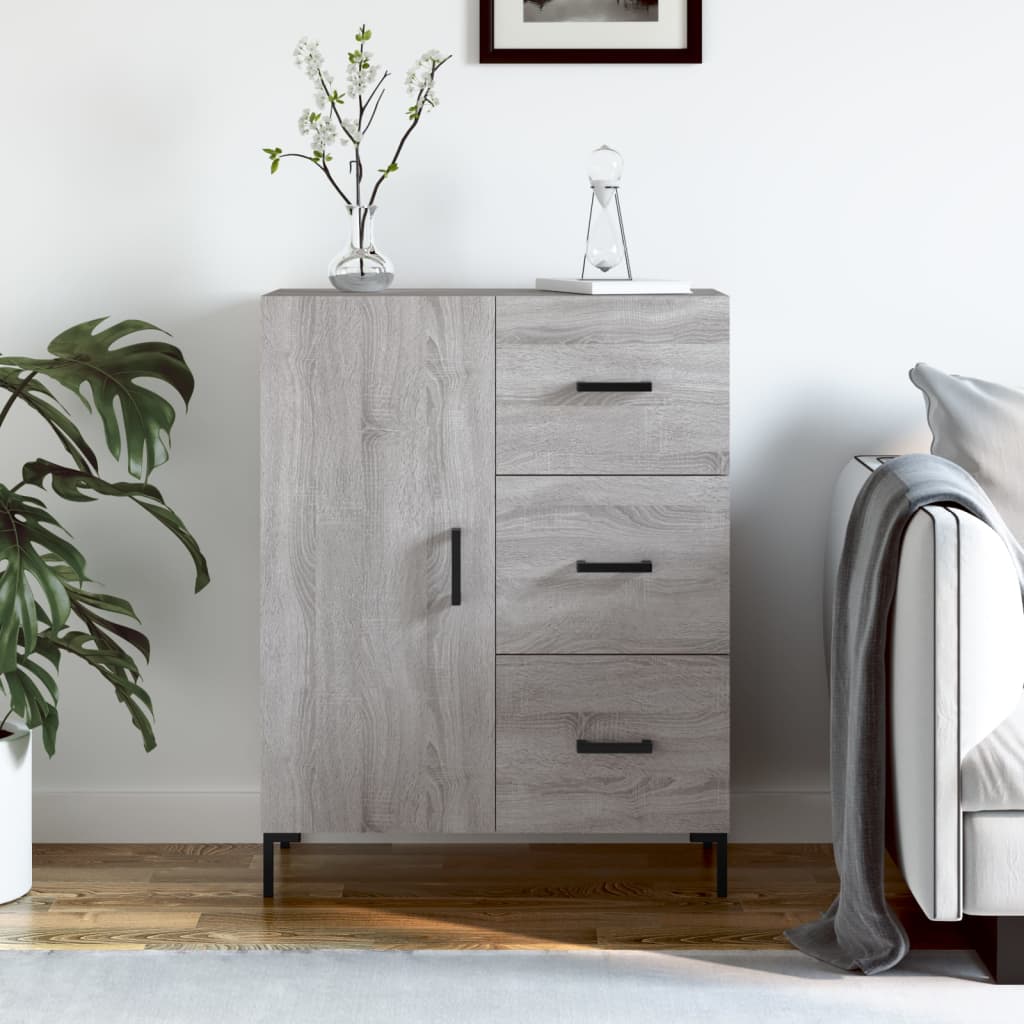 Buffet sonoma gris 69,5x34x90 cm bois d'ingénierie - XIOS