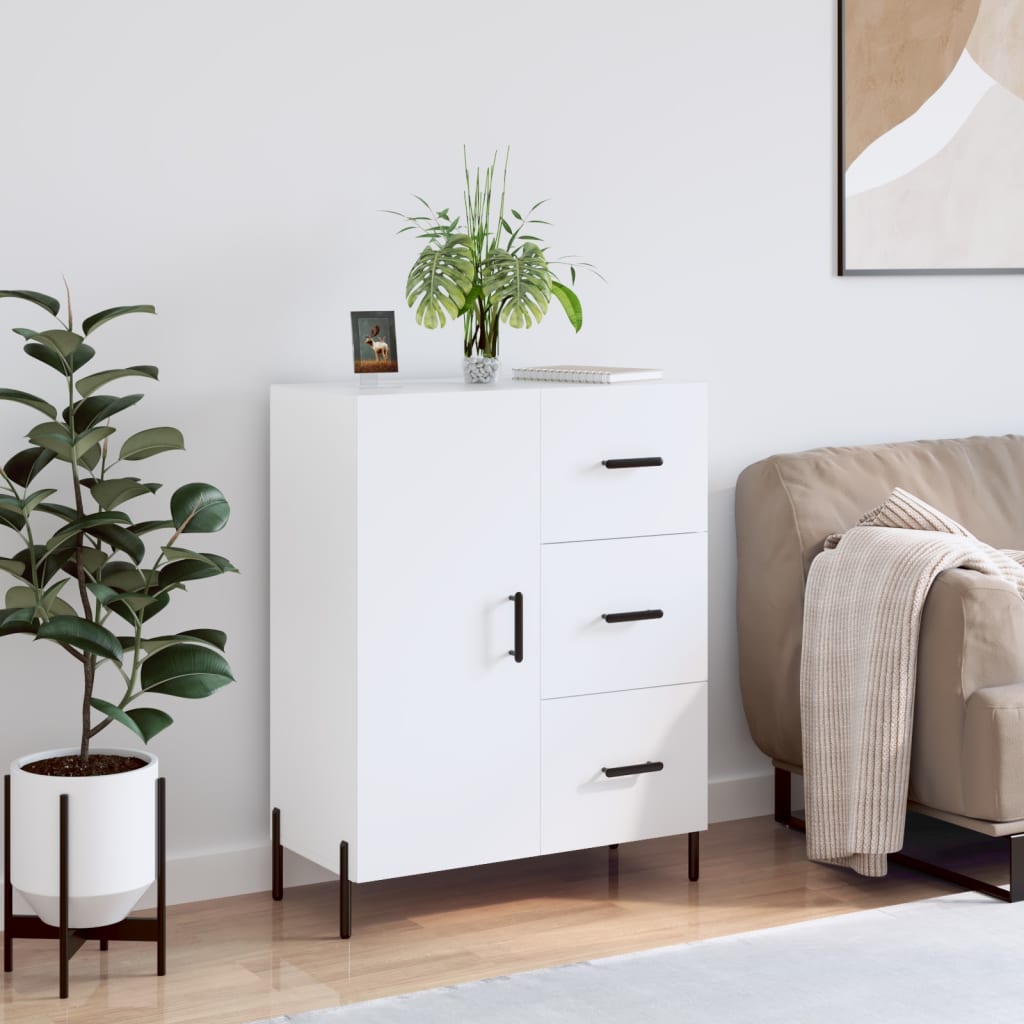 Buffet Blanc brillant 69,5x34x90 cm Bois d'ingénierie - XIOS