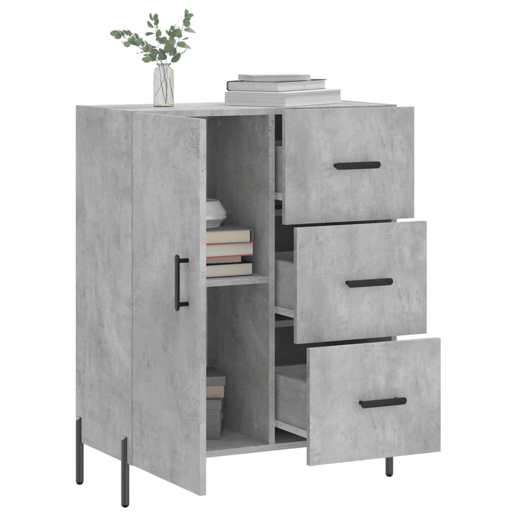 Buffet gris béton 69,5x34x90 cm bois d'ingénierie - XIOS