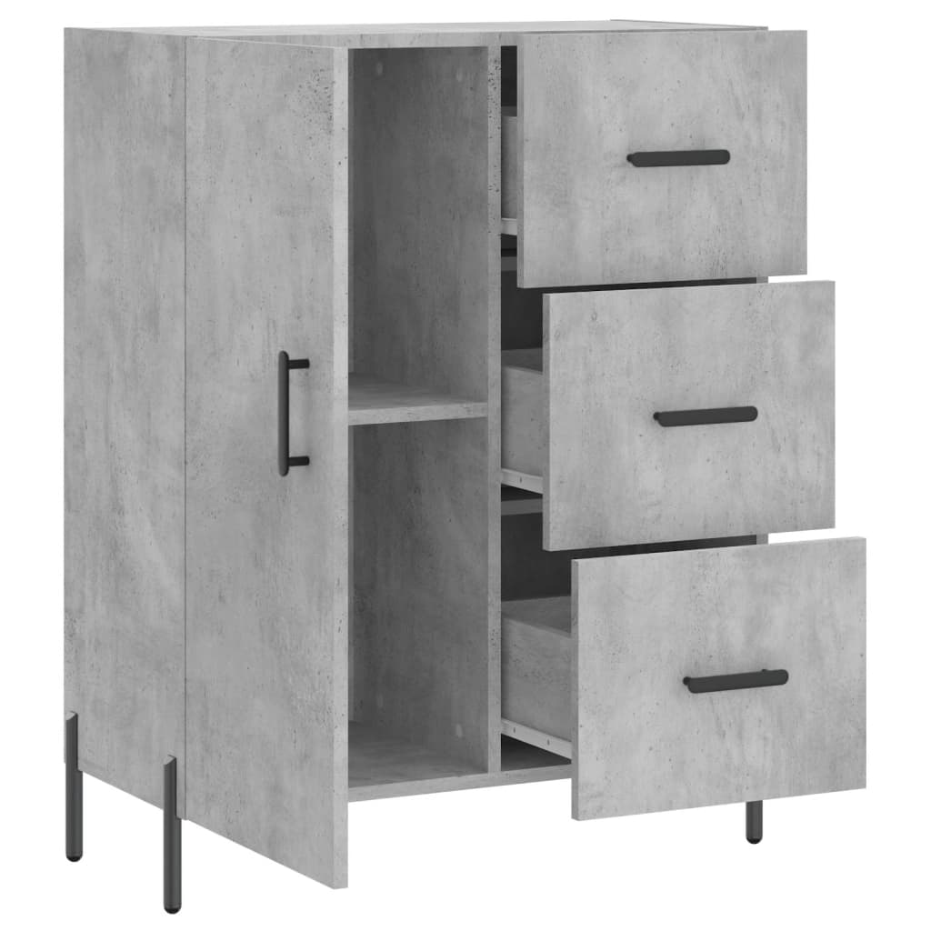 Buffet gris béton 69,5x34x90 cm bois d'ingénierie - XIOS
