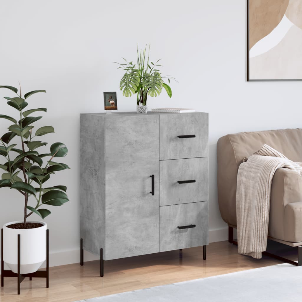 Buffet gris béton 69,5x34x90 cm bois d'ingénierie - XIOS