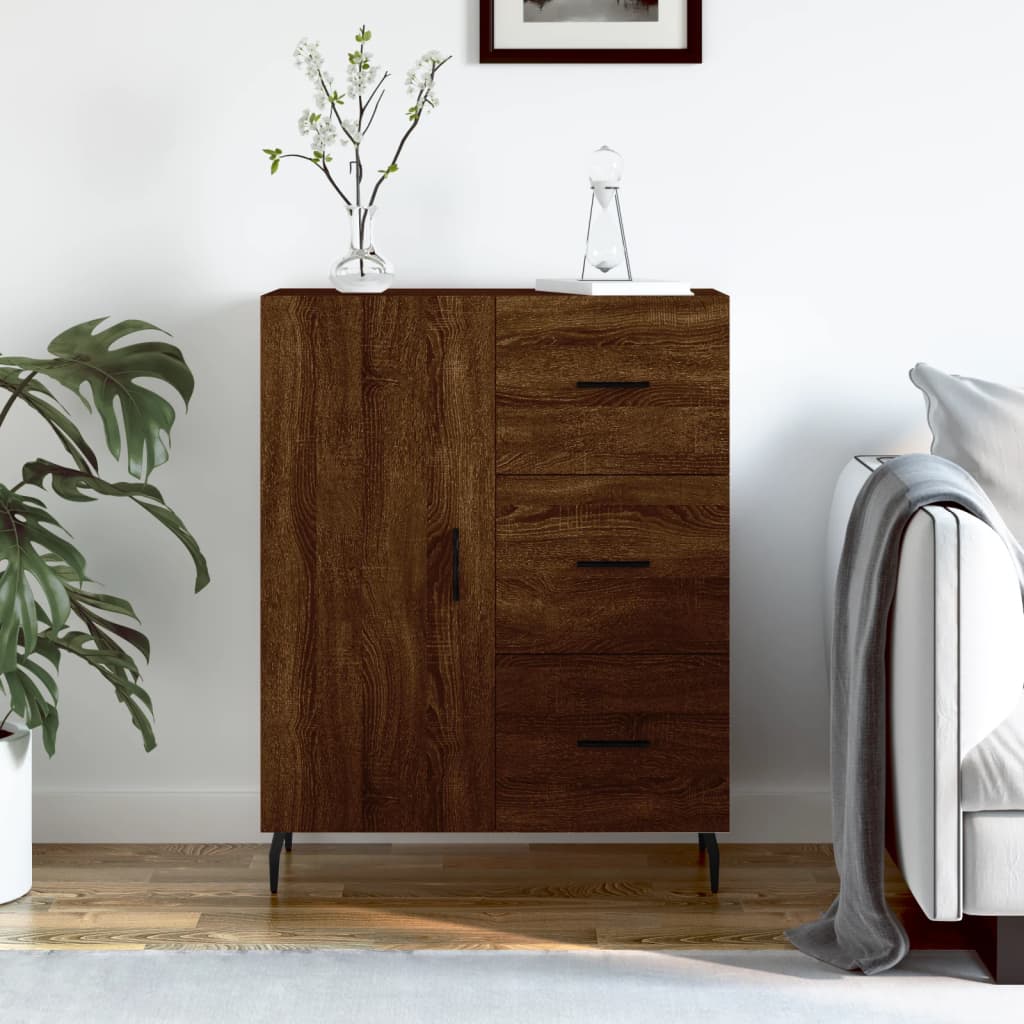 Buffet chêne marron 69,5x34x90 cm bois d'ingénierie - XIOS