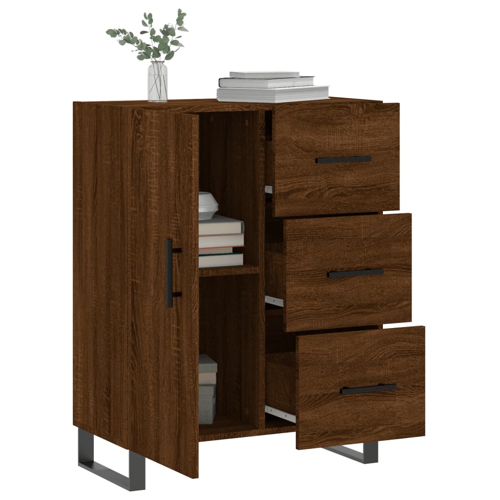 Buffet chêne marron 69,5x34x90 cm bois d'ingénierie - XIOS