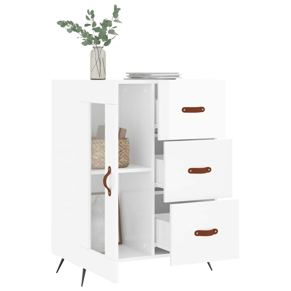 Buffet Blanc brillant 69,5x34x90 cm Bois d'ingénierie - XIOS