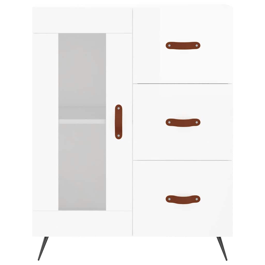 Buffet Blanc brillant 69,5x34x90 cm Bois d'ingénierie - XIOS