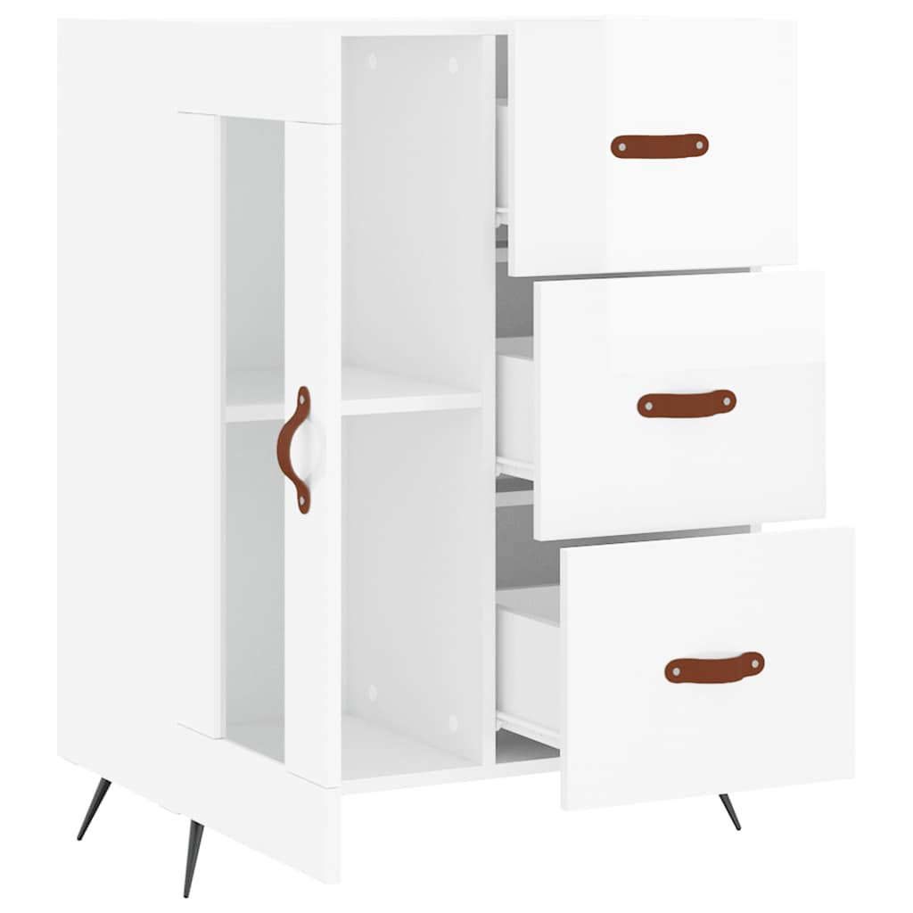 Buffet Blanc brillant 69,5x34x90 cm Bois d'ingénierie - XIOS