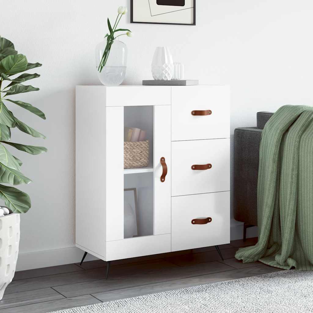Buffet Blanc brillant 69,5x34x90 cm Bois d'ingénierie - XIOS