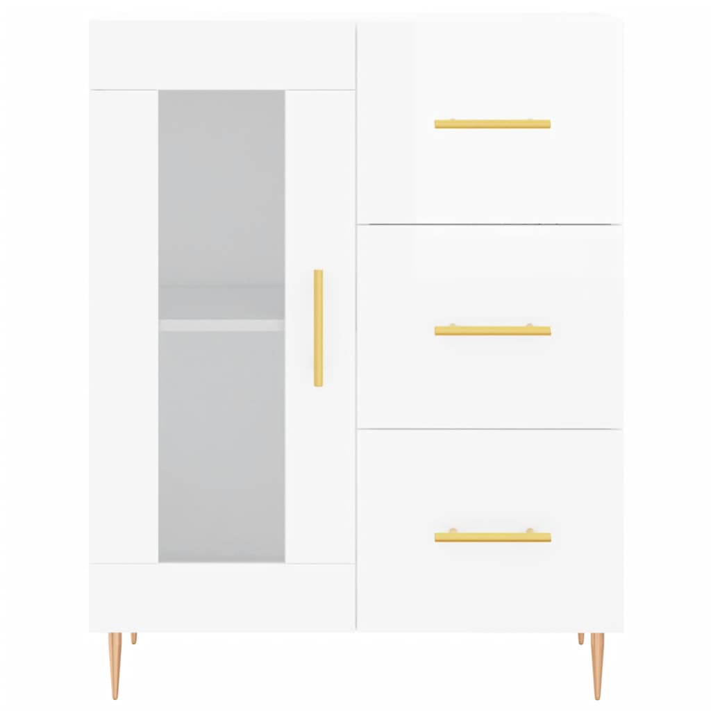 Buffet Blanc brillant 69,5x34x90 cm Bois d'ingénierie - XIOS
