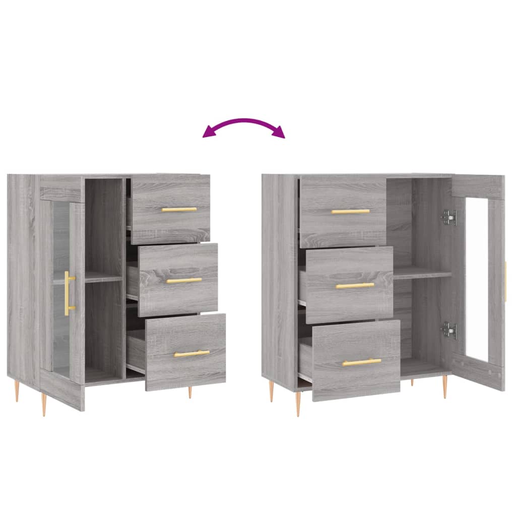 Buffet sonoma gris 69,5x34x90 cm bois d'ingénierie - XIOS
