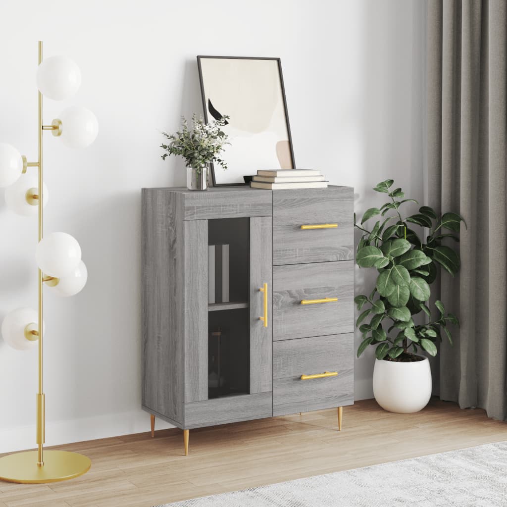 Buffet sonoma gris 69,5x34x90 cm bois d'ingénierie - XIOS