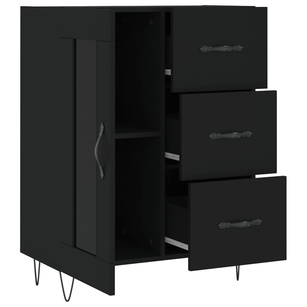 Buffet noir 69,5x34x90 cm bois d'ingénierie - XIOS