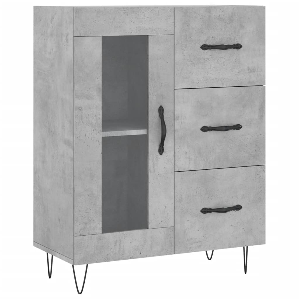 Buffet gris béton 69,5x34x90 cm bois d'ingénierie - XIOS