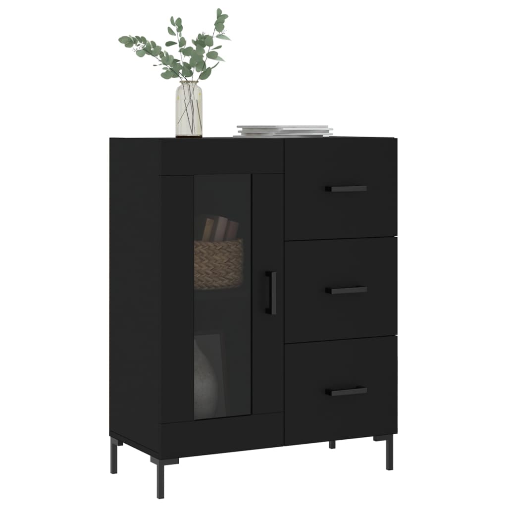 Buffet noir 69,5x34x90 cm bois d'ingénierie - XIOS