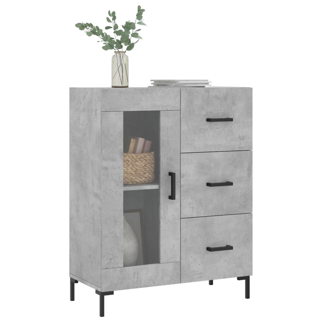 Buffet gris béton 69,5x34x90 cm bois d'ingénierie - XIOS