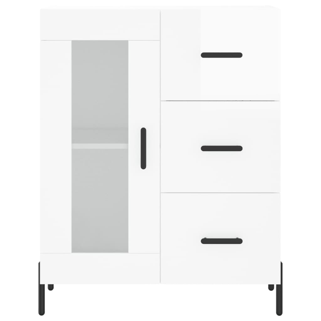 Buffet Blanc brillant 69,5x34x90 cm Bois d'ingénierie - XIOS