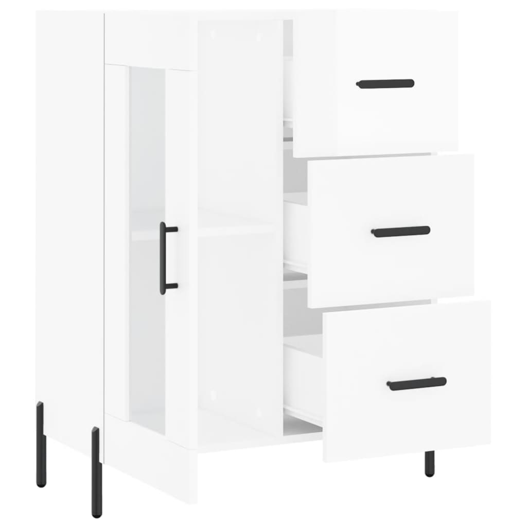 Buffet Blanc brillant 69,5x34x90 cm Bois d'ingénierie - XIOS