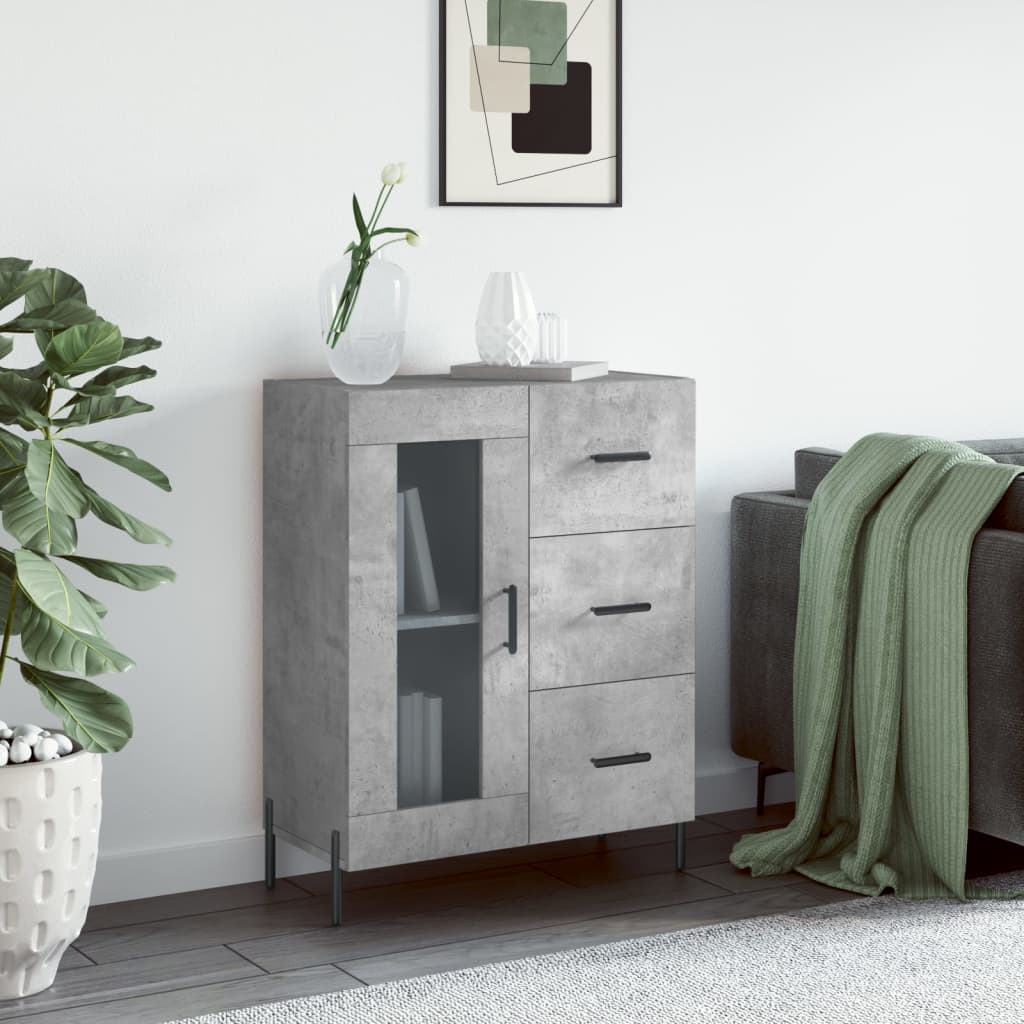 Buffet gris béton 69,5x34x90 cm bois d'ingénierie - XIOS
