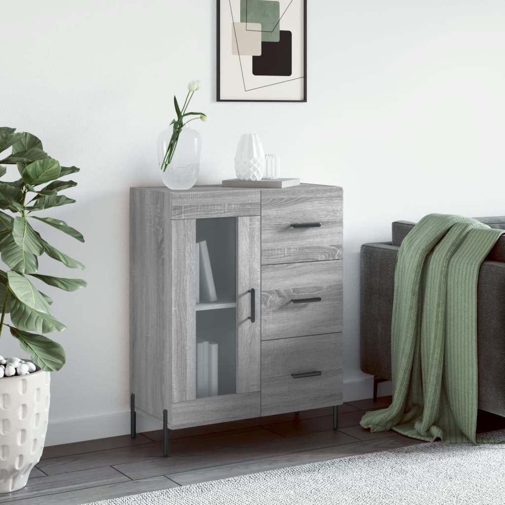 Buffet sonoma gris 69,5x34x90 cm bois d'ingénierie - XIOS