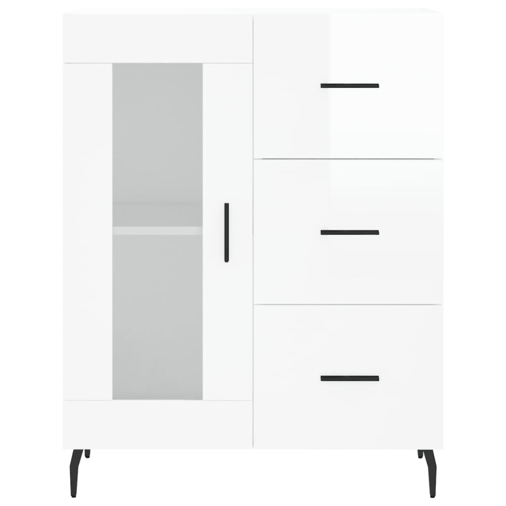 Buffet Blanc brillant 69,5x34x90 cm Bois d'ingénierie - XIOS