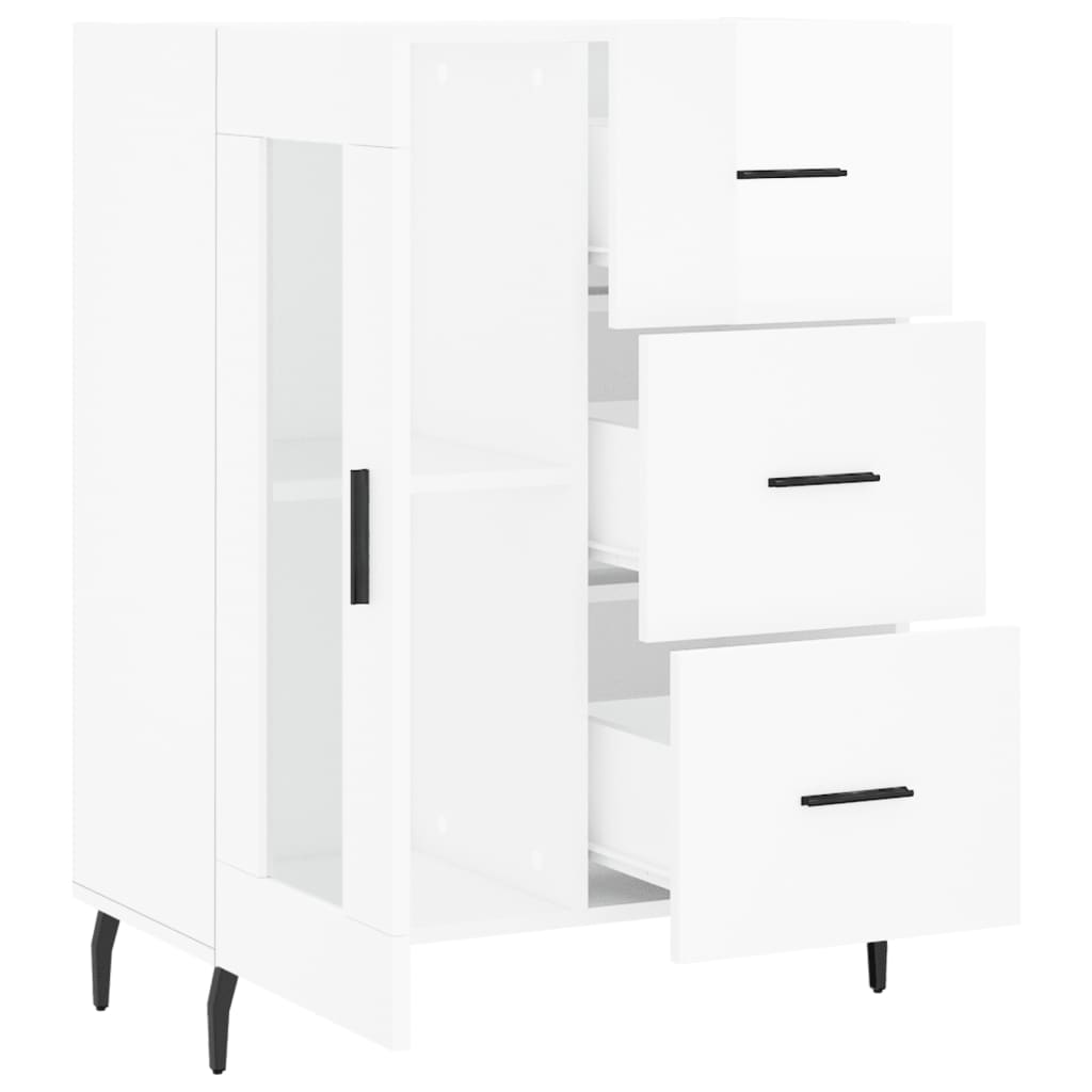 Buffet Blanc brillant 69,5x34x90 cm Bois d'ingénierie - XIOS