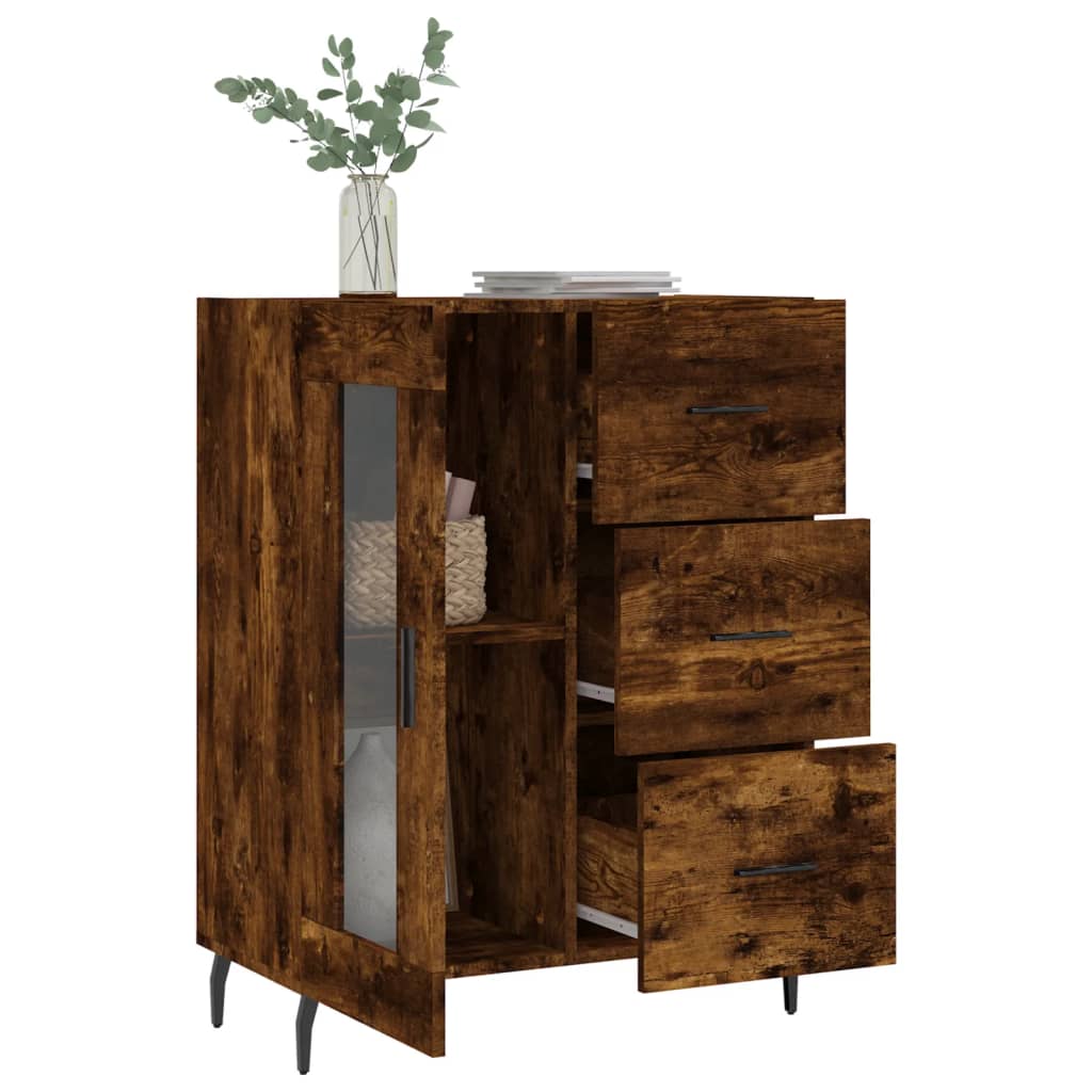 Buffet chêne fumé 69,5x34x90 cm bois d'ingénierie - XIOS