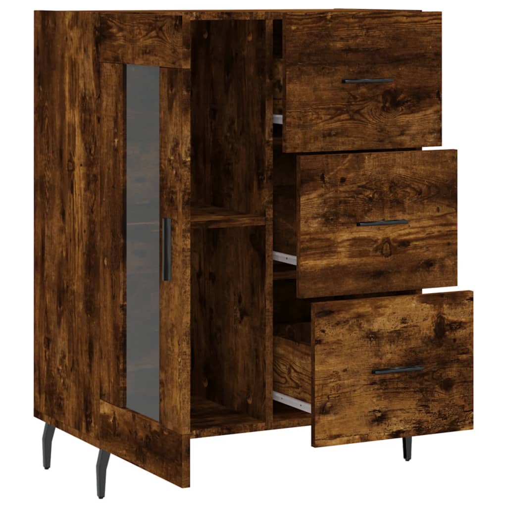 Buffet chêne fumé 69,5x34x90 cm bois d'ingénierie - XIOS