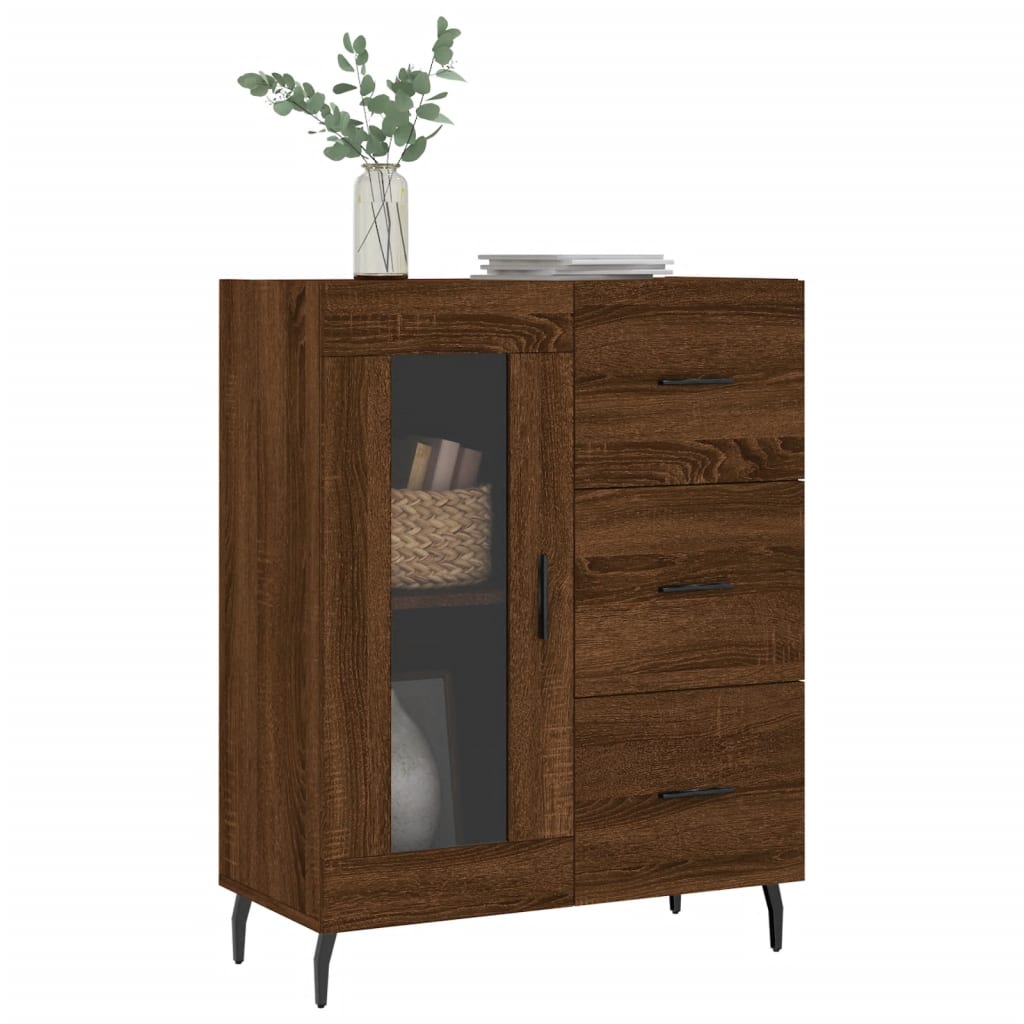 Buffet chêne marron 69,5x34x90 cm bois d'ingénierie - XIOS