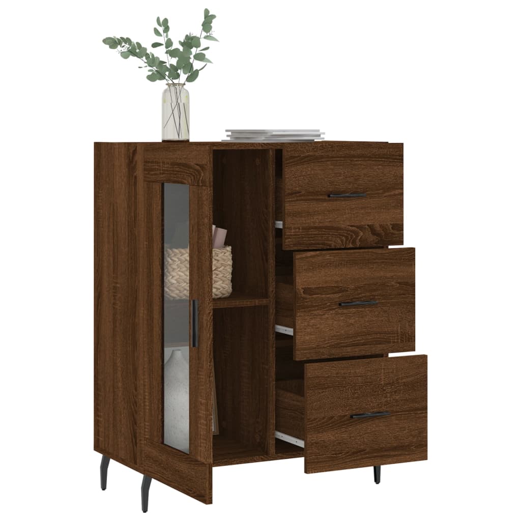 Buffet chêne marron 69,5x34x90 cm bois d'ingénierie - XIOS