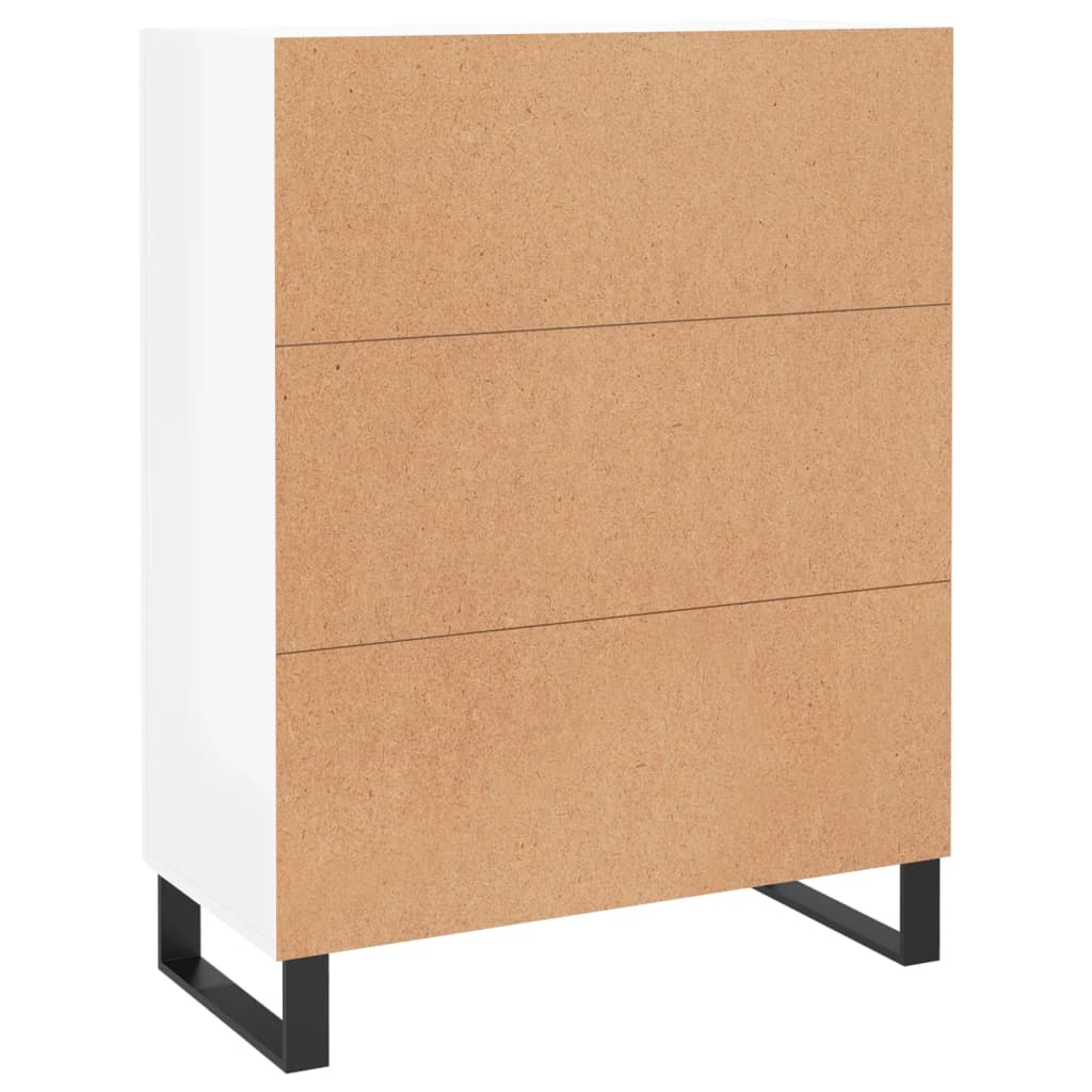 Buffet Blanc brillant 69,5x34x90 cm Bois d'ingénierie
